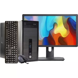 Computer desktop HP i5 PC 8 GB RAM 240 GB SSD 20 pollici LCD Windows 10 Home Wi-Fi - Foto 1 di 4