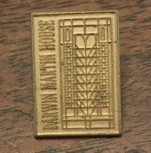Vtg Darwin Martin House Buffalo Tie Pin Tree of Life Window Frank Lloyd Wright - Picture 1 of 7