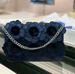 Bandolera Kate Spade KJ047 Madison Bordada Floral Sauce Mini Solapa Azul Nueva con Etiquetas - Imagen 1 de 2