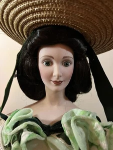 1986 franklin mint Heirloom dolls 18" Vivien Leigh Scarlett Ohara signed MGM prz - Picture 1 of 4