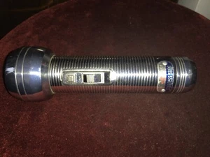 Vintage Ray-O-Vac Stainless Steel Flashlight 6" with Manual "Flash" For Code - Picture 1 of 12