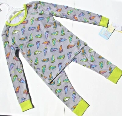 Juego de pijama de algodón gris Sol Sleep Boys 2 piezas BP5-3113 Rocket Ships tallas: 5 6 y 7 nuevo con etiquetas Foto 1 de 4