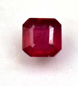 Natural Mozambique Red Ruby Loose Gemstone 1.95 Emerald Cut Loose Gem GLASS FILL - Picture 1 of 5
