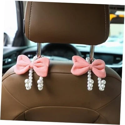 2 Piezas Ganchos para Cartera de Coche Arco Perla Bolsa Colgador Lindo Asiento de Coche Reposacabezas Gancho Rosa Foto 1 de 4