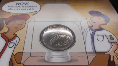 2014 UNITED STATES NAT. BASEBALL HALL OF FAME CLAD HALF DOLLAR COMM. COIN OGP - Image 1 of 4