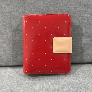 Franklin Covey6”x7.5” Pequeño Rojo Lunares Imitación Cuero Cierre a Presión Planificador 6 Anillos - Imagen 1 de 24
