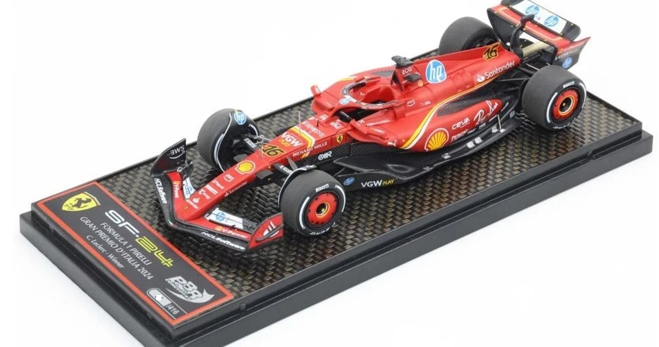 Modellino F1 BBR Models 1/43 Ferrari SF-24 Charles Leclerc #16 Winner Monza G...