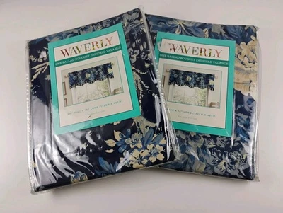 2 Ramos Waverly Balada Fairfield Cenefa 52x18" Azul Blanco Floral Foto 1 de 4