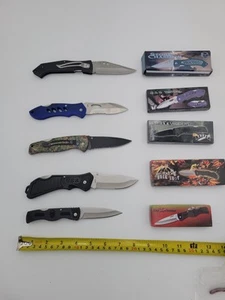 Lot Of 5 Folding Pocket Knives Frost Cutlery NIB M02 - Picture 1 of 8