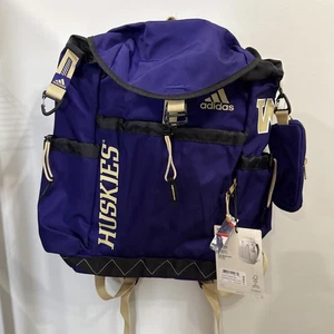 adidas Washington Huskies Utility Premium Backpack Purple Gold Unisex GA5740 - Picture 1 of 6