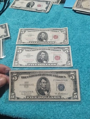 3 Bills $5 Dollar Series 1953,1963 - Image 1 of 4