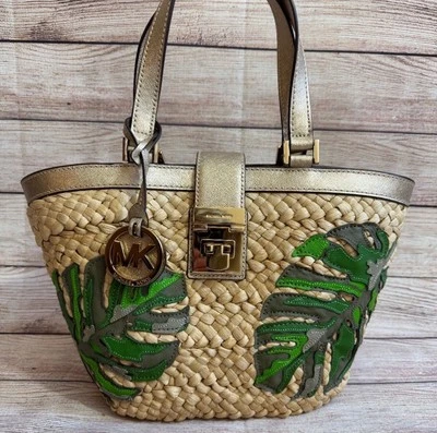 Michael Kors Malibu Palm SMALL Basket Tote NWT Beautiful ! - Image 1 of 4