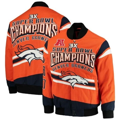 NEW Denver Broncos 3X Super Bowl Champions G-III Cotton Twill Jacket Size 5XL - Image 1 of 4