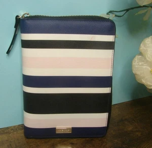 Kate Spade bunte Streifen 6 Ringe Ordner Karte Agenda Planer Organizer Neu ohne Etikett - Bild 1 von 7