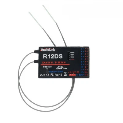 Radiolink R12DS 2.4Ghz RC Empfänger 12 Kanäle SBUS/PWM Spannung Telemetrie Lang - Bild 1 von 4