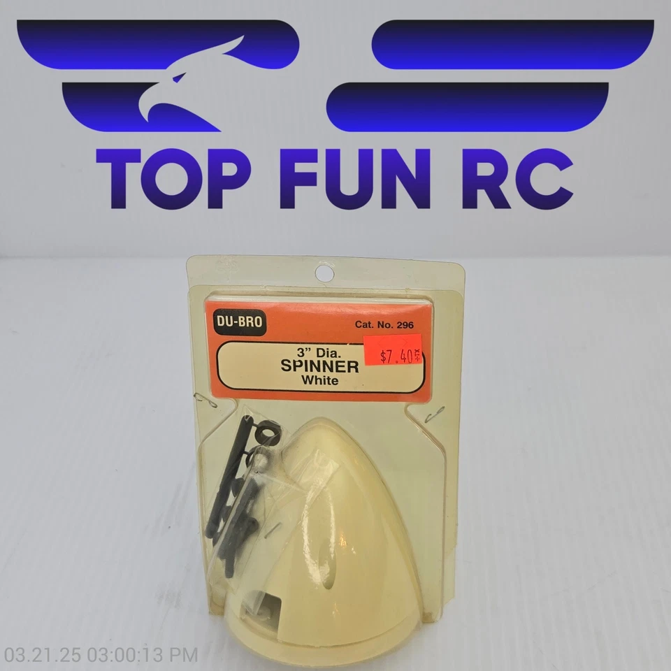 Du-Bro Products- 3.0" Diameter White Spinner - Part # 296 - Image 1 of 1