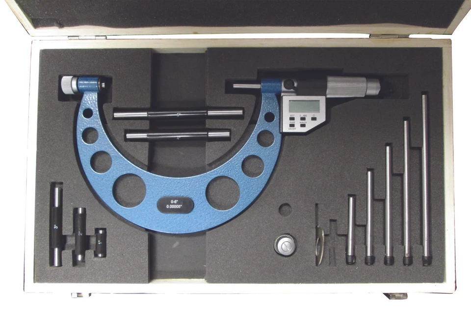 MEDA SUPERIOR IMPORT 0-6" / 0-150mm Electronic Interchangeable Anvil Outside Micrometer
