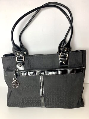 Bolso de Mano/Bolso de Hombro GIANI BERNINI Negro Logo Recubierto de Lona Talla M Foto 1 de 4