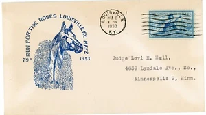 HORSERACING `THE KENTUCKY DERBY` LOUISVILLE KY MAY/2/1953-ILLUSTRATED  PRINTED E - Picture 1 of 2