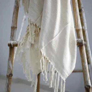 Boho Hand Loomed Cotton Throw 100% Cotton Soft Tassel Blanket - Picture 1 of 5