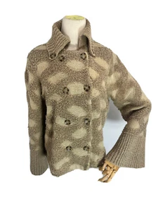 Anthropologie Rosie Neira Womens Cardigan Sweater Size XS Tan Granny New w/tag - Picture 1 of 13