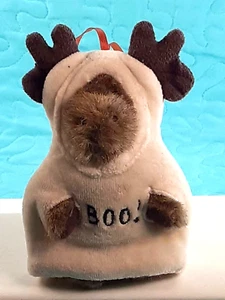 Rare Boyds Bears Mini Plush Moose "LIL BOO" Boyds Collection Ghost Ornament 4.5" - Picture 1 of 12