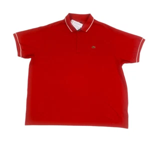 NEW Lacoste Sport Big & Tall Ultra Dry Mens Short Sleeve Polo Shirt Red White - Picture 1 of 10