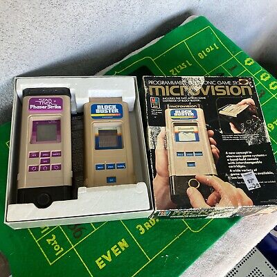 Vintage Microvision Electronic Video Game System & Games Milton Bradley 1979