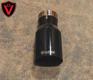 Punta de escape Valvetronic Designs 3,0/76 mm de una sola pared de acero negro - Universal - Imagen 1 de 2