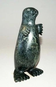 2002 Inuit Eskimo Inuk Cape Dorset Stone Carved Seal by Sapa Ashoona (CLB) - Picture 1 of 10