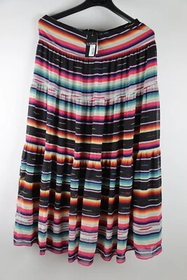 RALPH LAUREN Womens Black Elastic Waist Tiered Lined Midi A-Line Skirt 6 - image 1 of 4