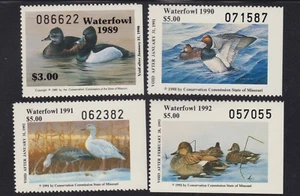 US MO11-MO14 Missouri State Duck Stamp Mint OG NH SCV $32 - Picture 1 of 2