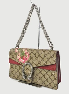 Auth GUCCI Brown GG PVC Canvas Dionysus Bloom Shoulder Bag Purse #59426 - Picture 1 of 16
