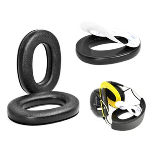Black Ear Pads Cushions Cover For Hearing Protector 3M Worktunes Muff Headphones - Picture 1 of 11