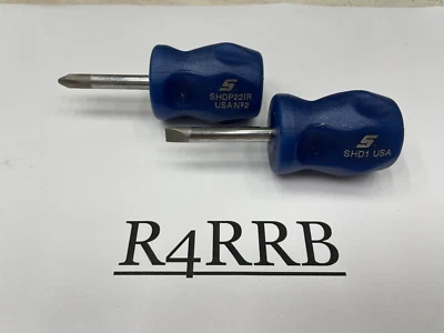 Herramientas Snap-on EE. UU. NUEVO 2 piezas POWER BLUE mango duro juego de destornilladores rechonchos Foto 1 de 4