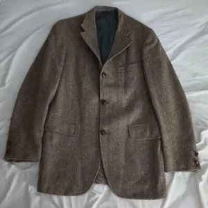 The English Shop 40R Princeton Tweed Herringbone Sport Coat Three Wood Button - Picture 1 of 8