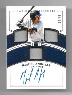 02/99 miguel andujar true rc year 2018 national treasures autograph jerseys auto - Image 1 of 2