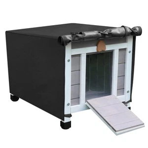 Feral Cat House with Cover, Weatherproof Wooden Cat House, Outdoor Stray Cat ... - Picture 1 of 7