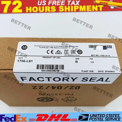 nEW IN BOX Allen-Bredley 1756-L61 SER B ControlLogix 2MB Memory Controller - Image 1 of 3