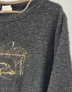 Vintage Artisans Sunschein Pullover Oberteil schwarz Fleck Fleecepullover Gr. M Rentier - Bild 1 von 7