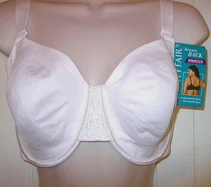 Vanity Fair White Beauty Back Minimizer Bra, Stay-in-Place Straps, 76080 34G NWT - Afbeelding 1 van 14