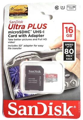 Sandisk Ultra 16 Gb Microsd High Capacity [microsdhc] - Class 10/uhs-i [u1] - 80 - Image 1 of 2
