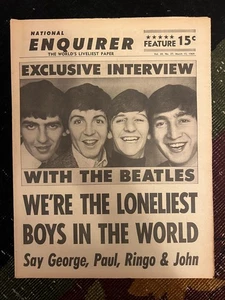 Original National Enquirer March 15, 1964 The BEATLES "Loneliest Boys" EXC COND - Foto 1 di 4