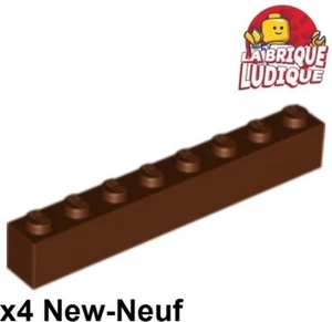 Lego 4x Brique Brick 1x8 8x1 marron/reddish brown 3008 NEUF - Imagen 1 de 1