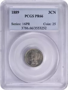 1889 Three Cent Nickel PR66 PCGS - Picture 1 of 4