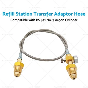 Refill Station Transfer Adaptor Hose Suitable for BS 341 No. 3 Argon Cylinder - Picture 1 of 11