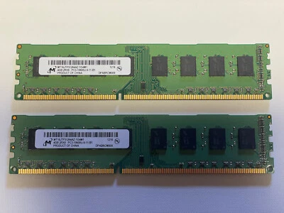 Kit of 2 Micron MT16JTF51264AZ-1G4M1 8GB (4GBx2) DDR3-1333 PC3-10600U 2Rx8 RAM - Image 1 of 3