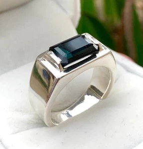Spektakulärer blauer Turmalin Ring echter Edelstein eleganter Sterling Silber Ring - Bild 1 von 7