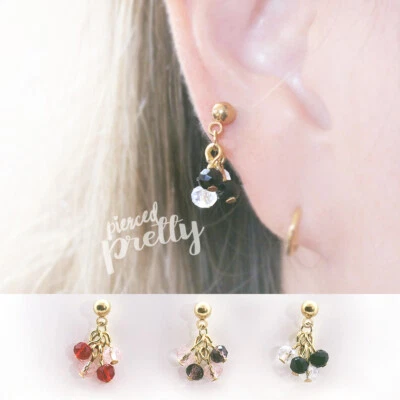 20g 16g Cristal Colgante Cadena Cartílago Pendiente Oro Rosa Hélice Tragus Labret 1 pieza Foto 1 de 4