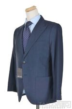 NWT - KITON Evo Solid Blue Wool Peak Lapel Jacket Pants SUIT - EU 52 / US 42 S
